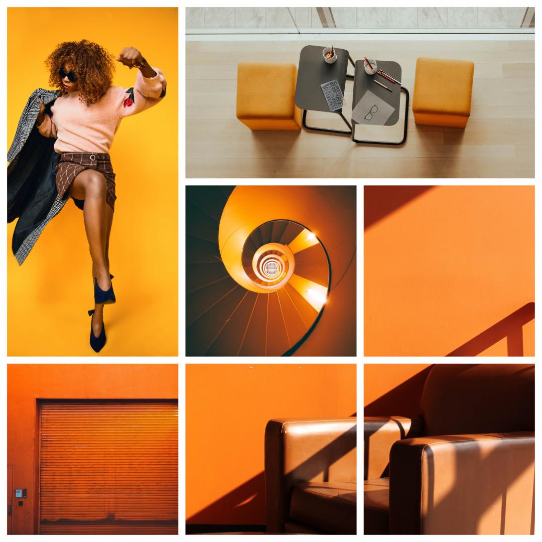 Moodboard décoration orange