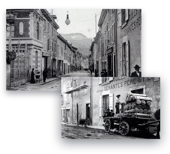 Devanture historique de l'entreprise Denantes à Voiron