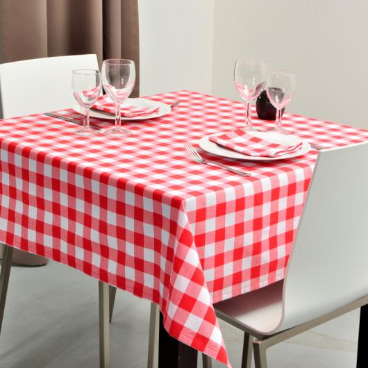Nappe et serviettes de table motif Vichy, référence Texas - Denantes