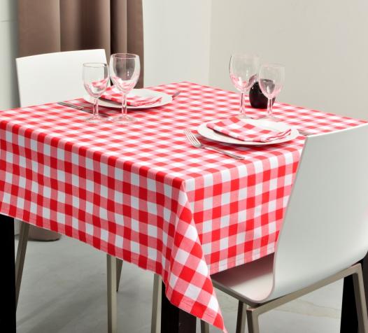 Nappe et serviettes de table motif Vichy, référence Texas - Denantes